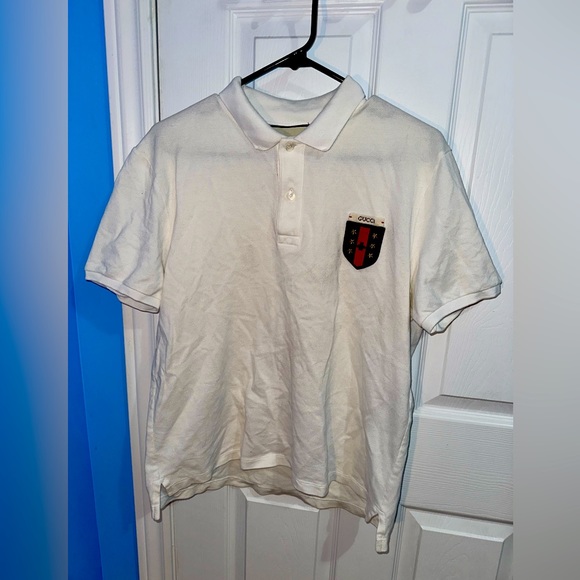 Gucci White T-shirt Bee Polo - Picture 2 of 9